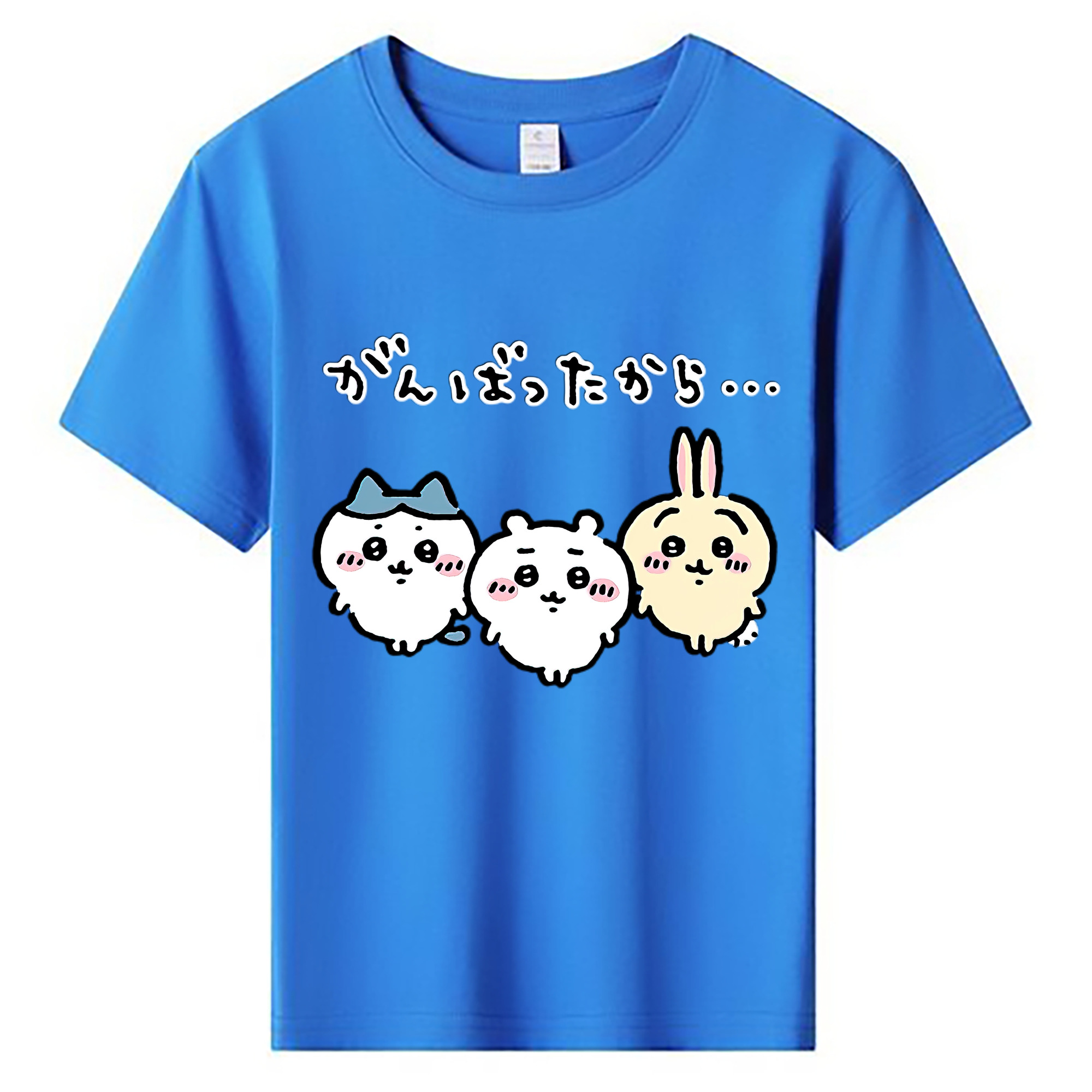 （画像用） ちいかわ ハチワレ Chii-kawa hachiware 綿100％キッズTシャツ（フロントプリント）